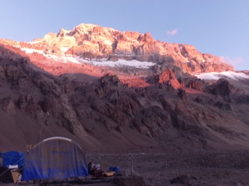 coucher de soleil aconcagua face nord